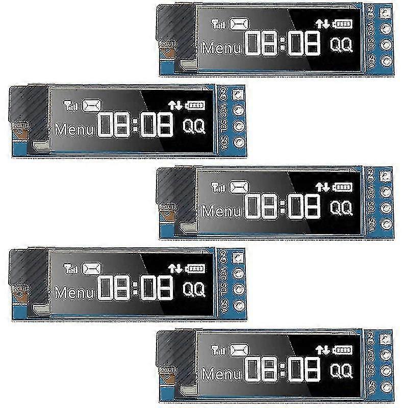 5 Pieces I2c Display Module 0.91 Inch I2c Oled Display Module Blue I2c Oled Screen Driver Dc 3.3v-5
