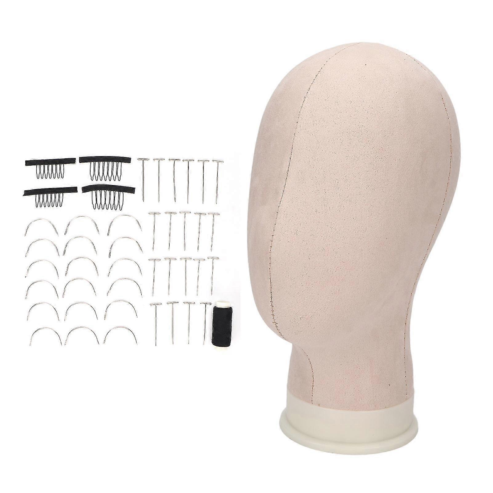 8 Inch Canvas Block Wig Head - Simulation Mannequin Head for Making Wigs with Head Pins