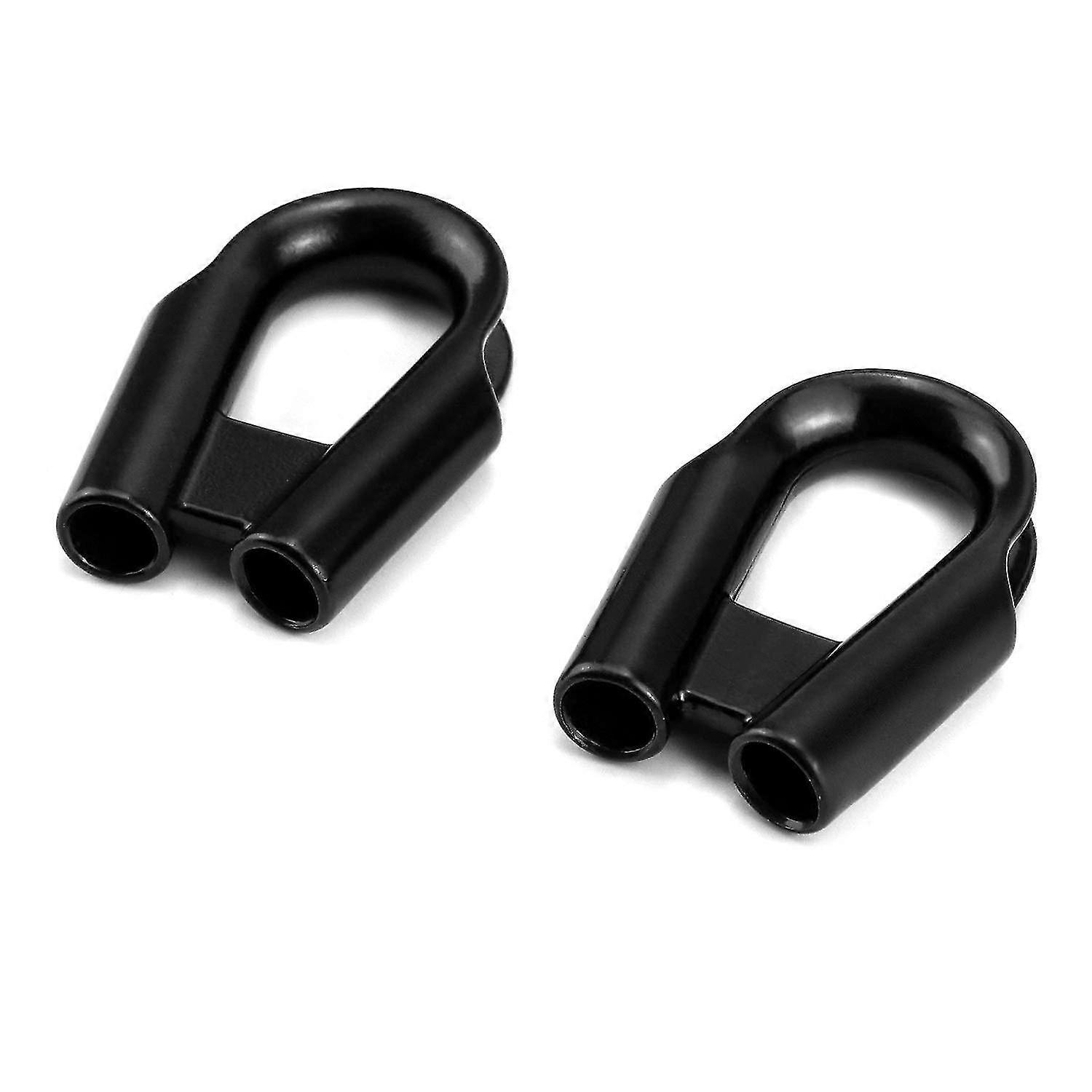7 mm 1/4 Zoll 304 Edelstahl-Seilkausche mit Zwickel für 1/4 Zoll oder 3/16 Zoll Draht oder Windenseil, schwarz (2er-Pack)