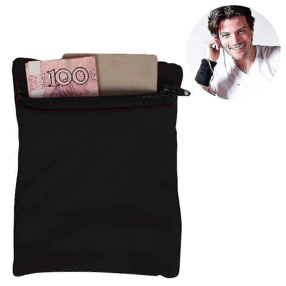 Bolsa de carteira de pulso de viagem com bolso de zíper compatível com dinheiro, cartões, dinheiro. Feito compatível com viagens, corridas, caminhadas