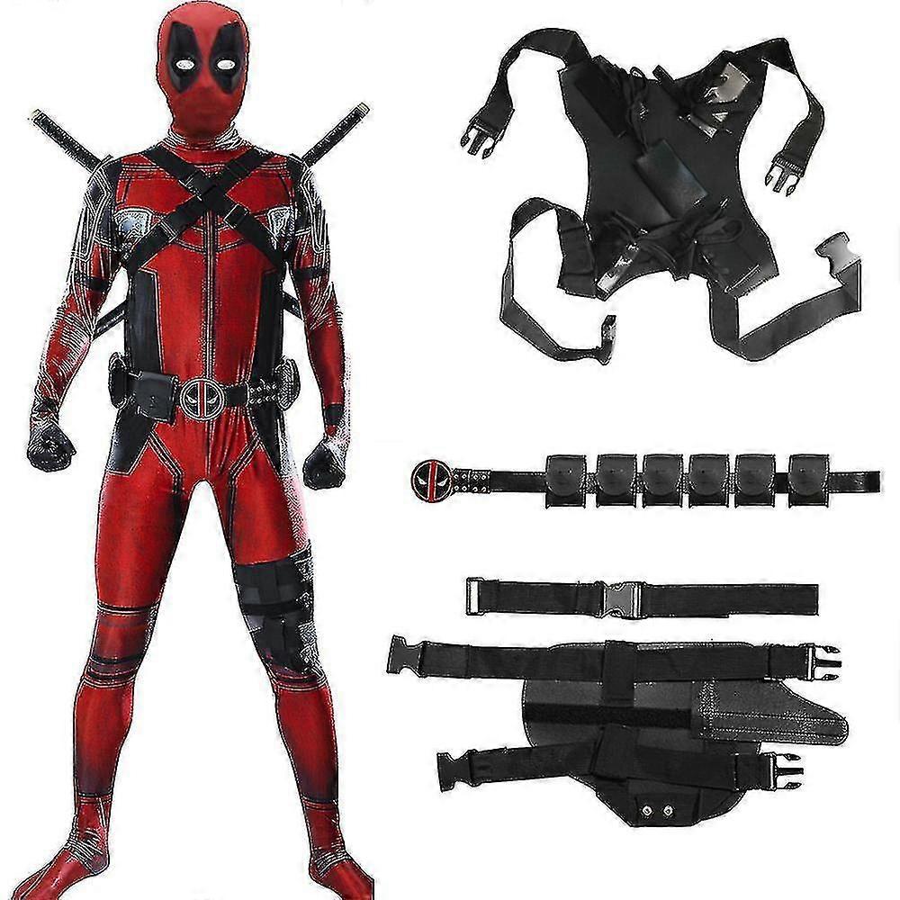 High Quality Deadpool Costume Cosplay Kids Adult Suit Anime Superhero Cosplay Death Waiter Anime Adult Service Leotard Hats