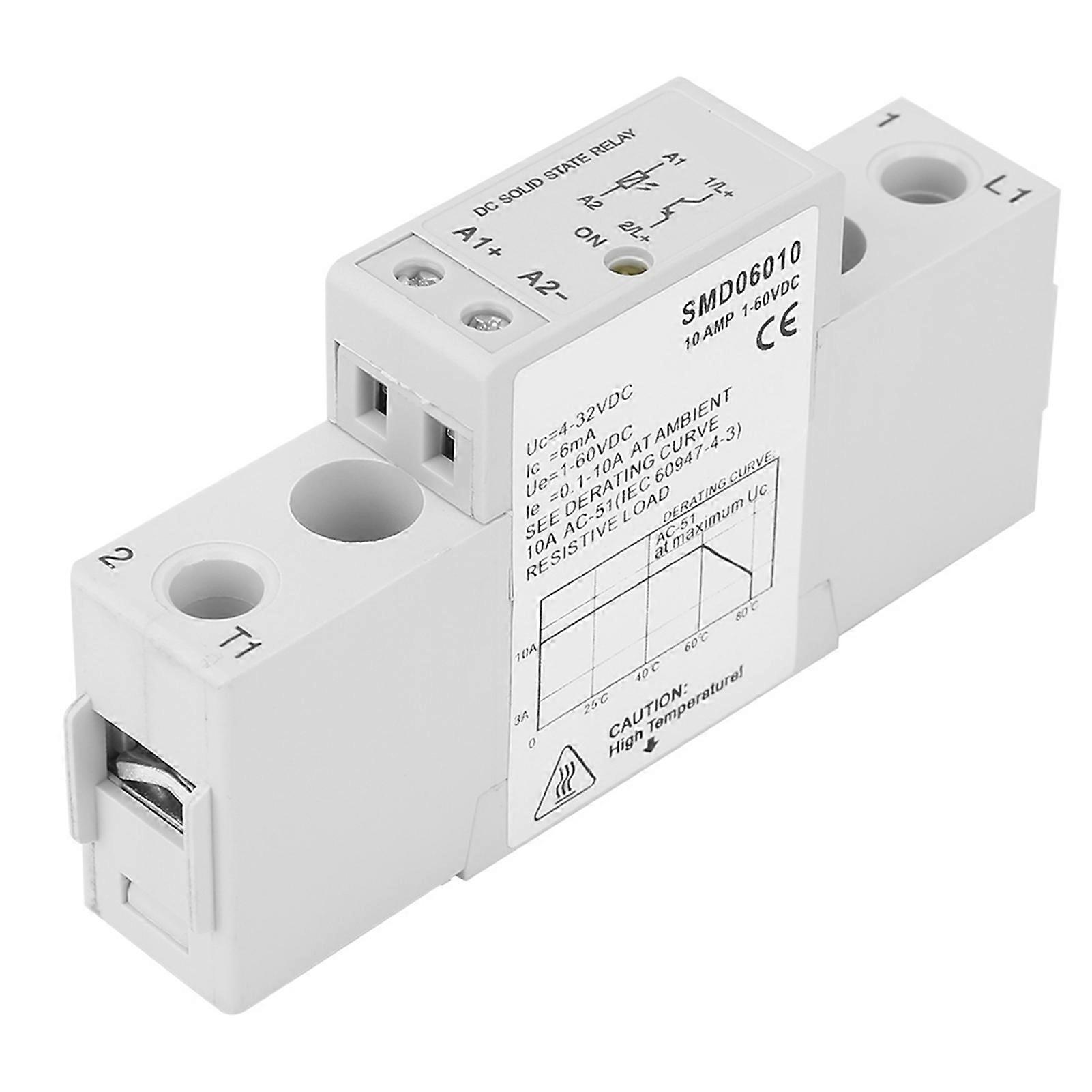 432VDC Control 160VDC Single Phase Din Rail Slim Solid State Relay Module (SMD06010)