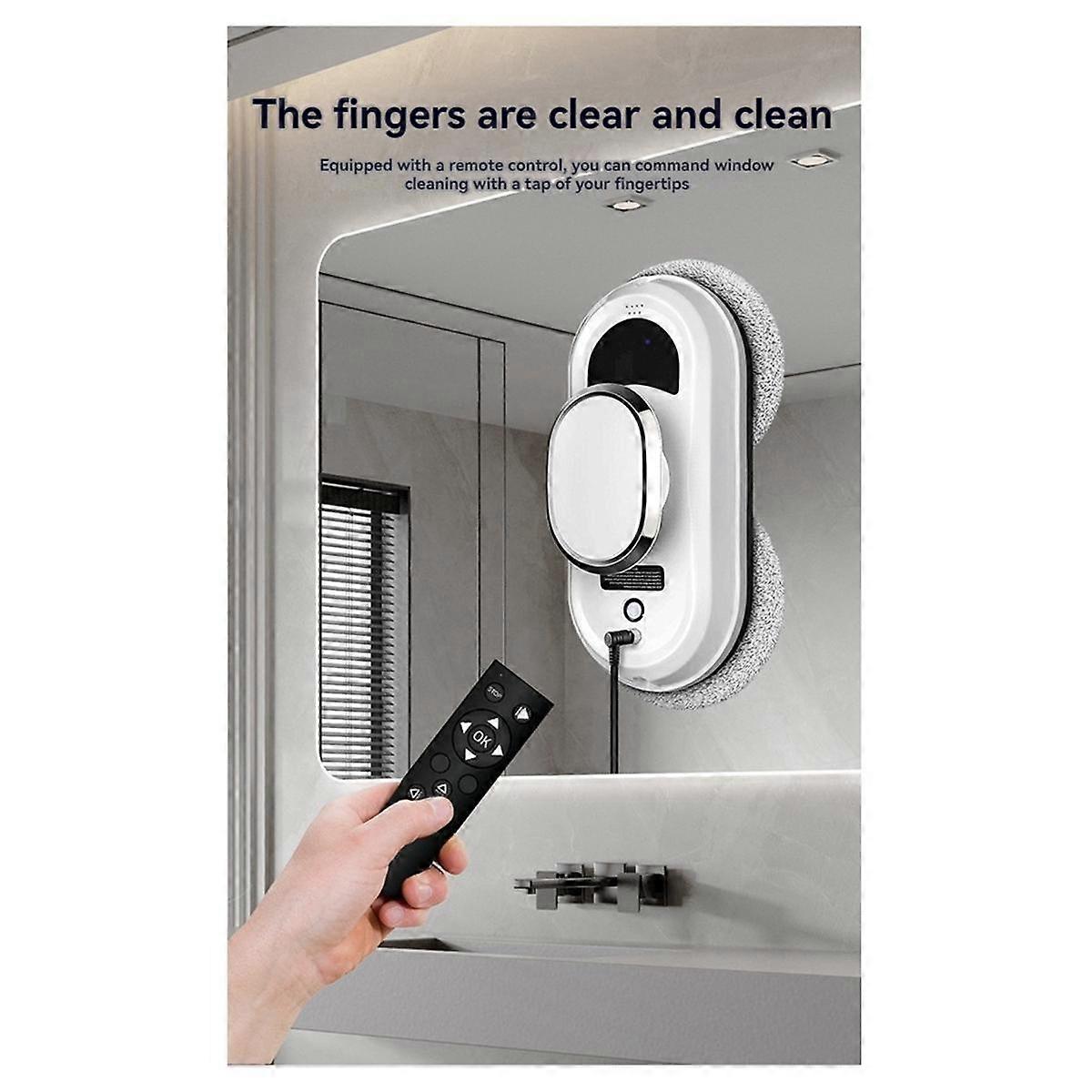 Window Cleaner Robot Smart Glass Cleaning Robotic Strong Suction Remote Control Window Cleaning Robot UK Plug