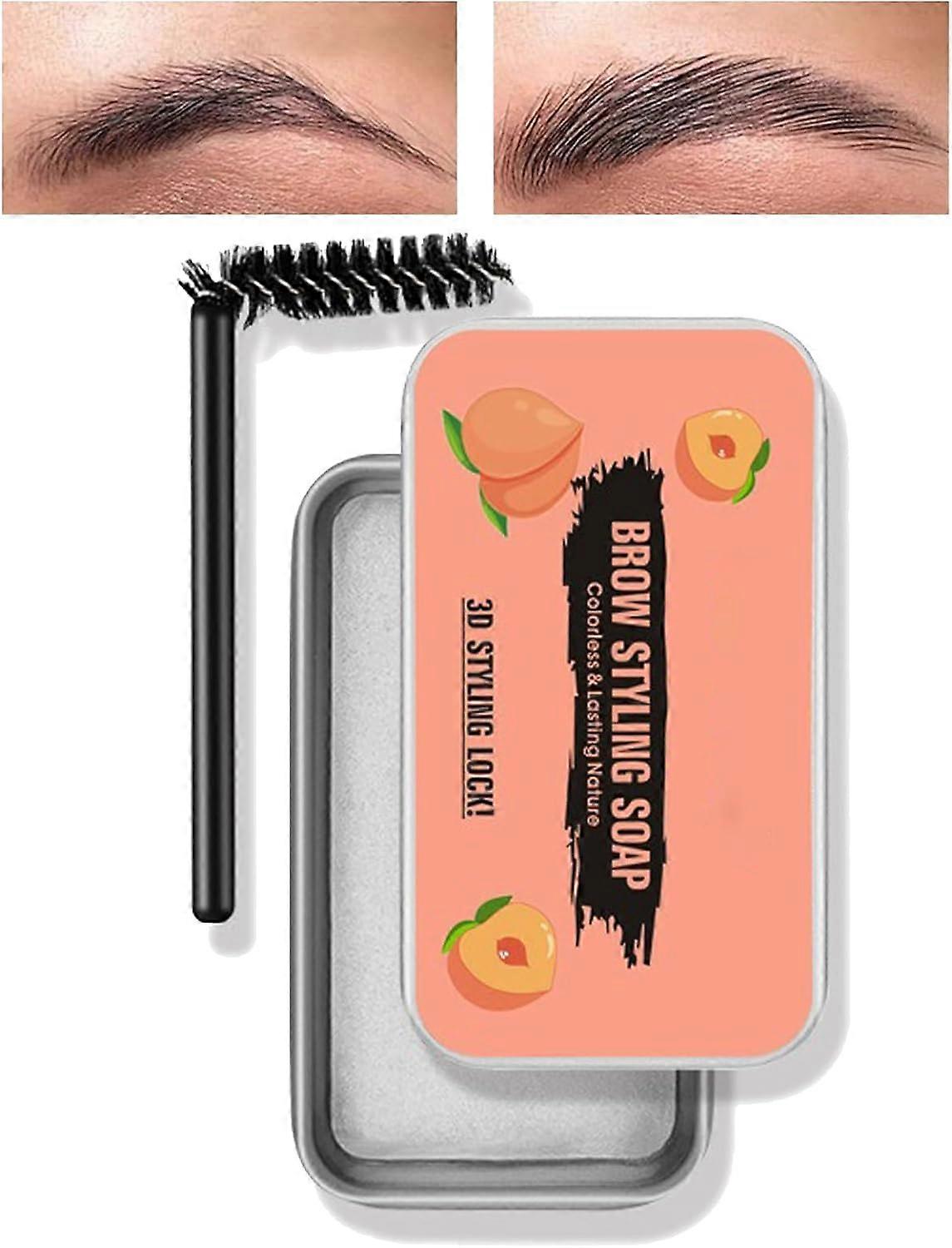 3set 3pcs Gel à sourcils transparent, gel à sourcils coiffant, pommade à sourcils longue durée Colle à sourcils anti-bavures, cire à sourcils à séchage rapide Honey Peach pour sourcils naturels