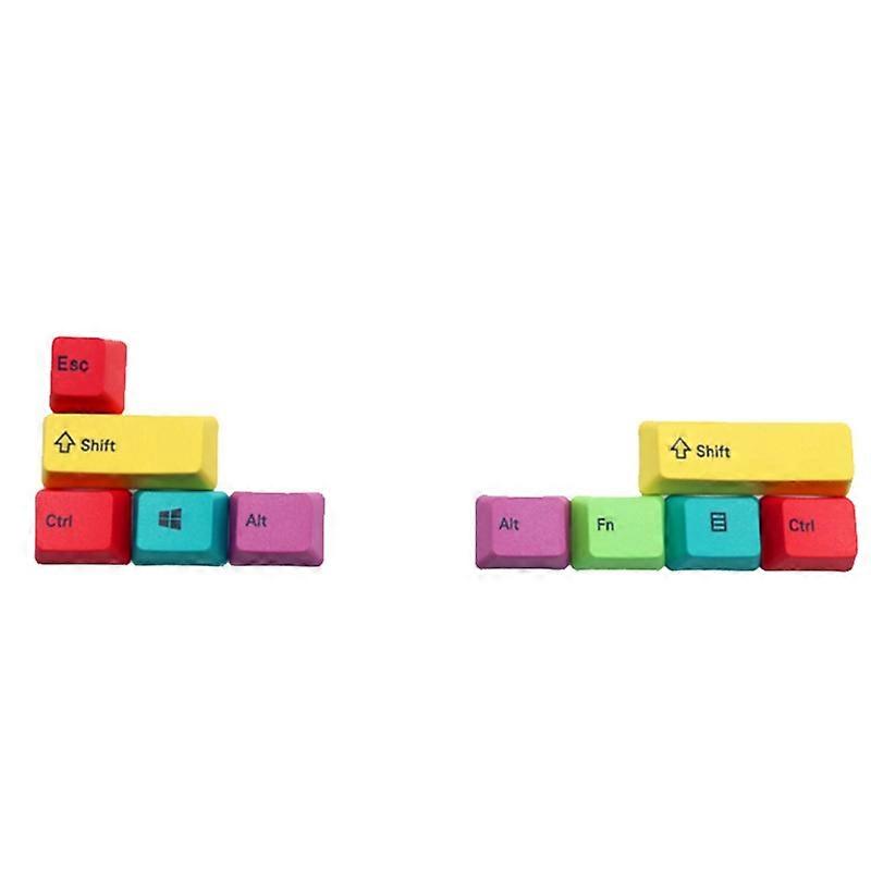 Mechanical Keyboard Keycaps PBT CMYK Modifiers 10 Keys -Laser Engraved Keycaps