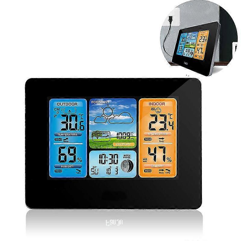 Digital Wireless Weather Station Alarm Clock Snooze With Outdoor Wireless