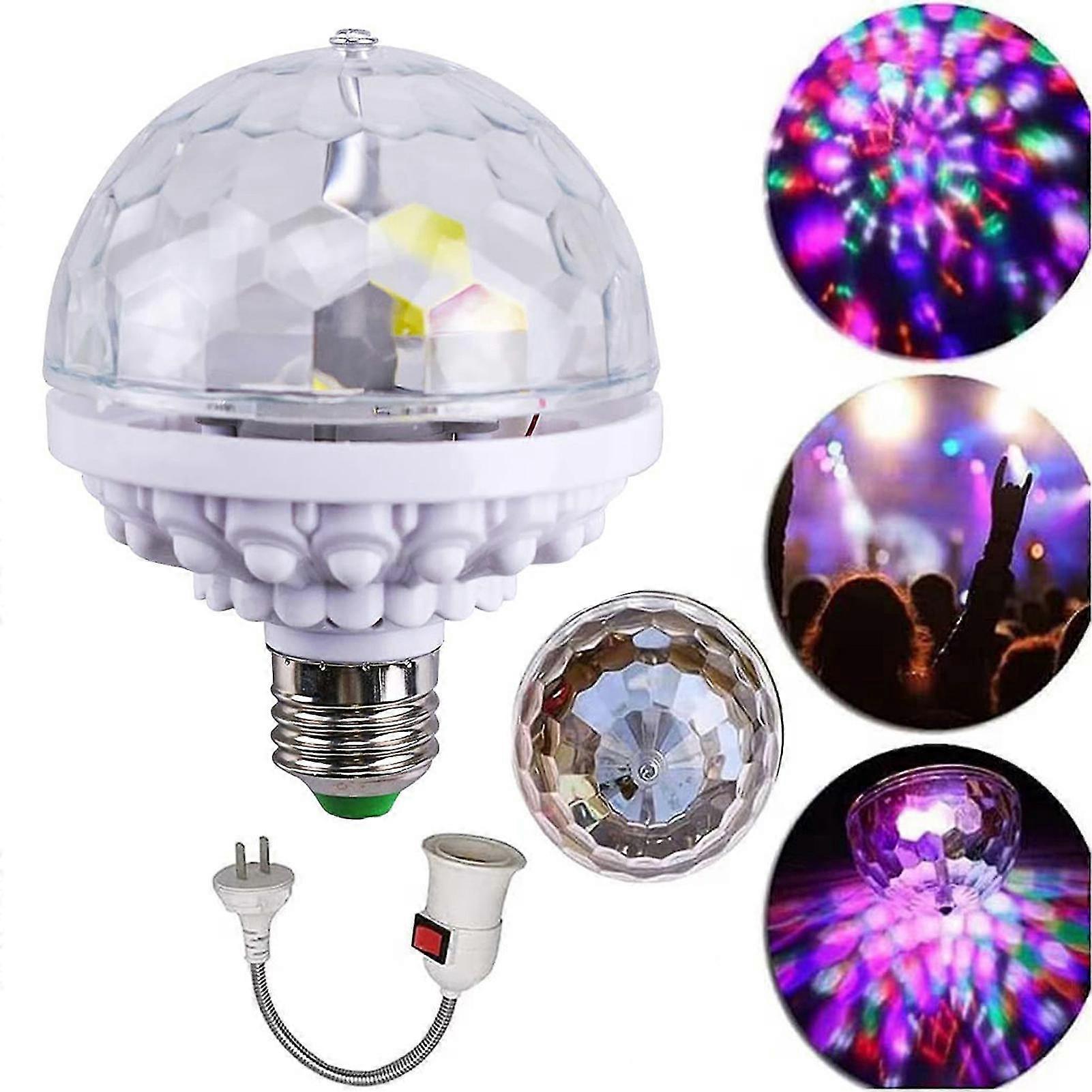 E27/6w Led Rotating Disco Ball Light With Strobe Effect, Mini Laser Flashing Bar Party Light And Colorful Crystal Light,100% New