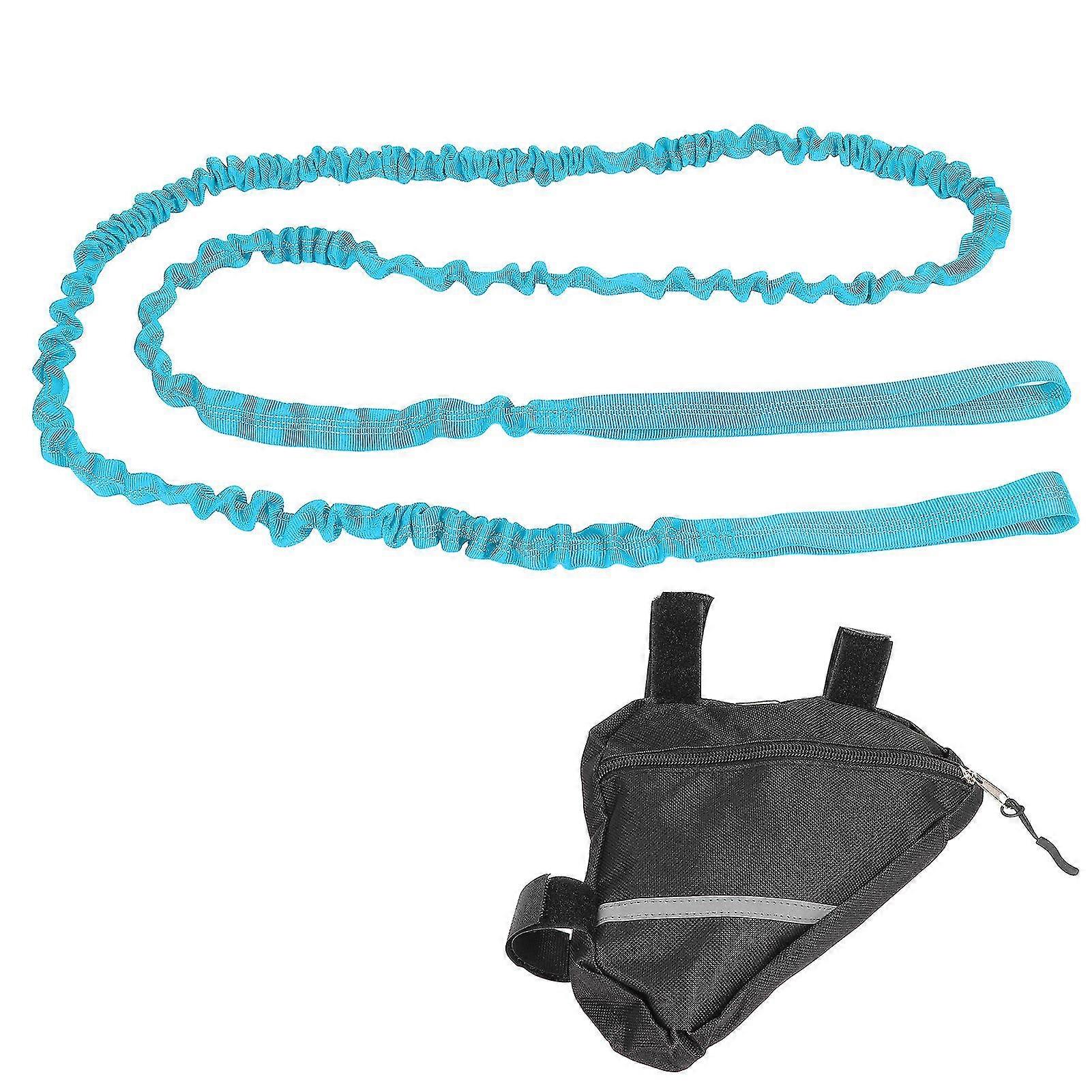 Blue Bicycle Tow Rope with Elastic Shock Absorption for Children and Family