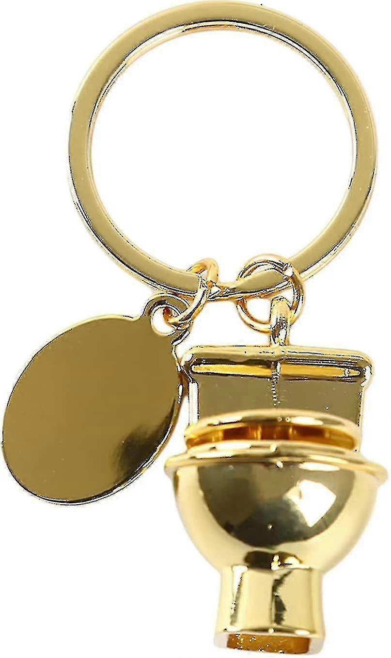 2 stk Mini Toalett Metall Nøkkelring Søt Simulering Toalett Anheng Nøkkelring (sølv)