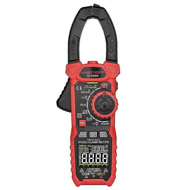 Ht208d Inrush Clamp Meter 1000a True Rms Ac/dc Current Amp Meter, Vfd, Loz Mode, 6000 Counts, Measures Current Voltage Temperature Capacitance Resista