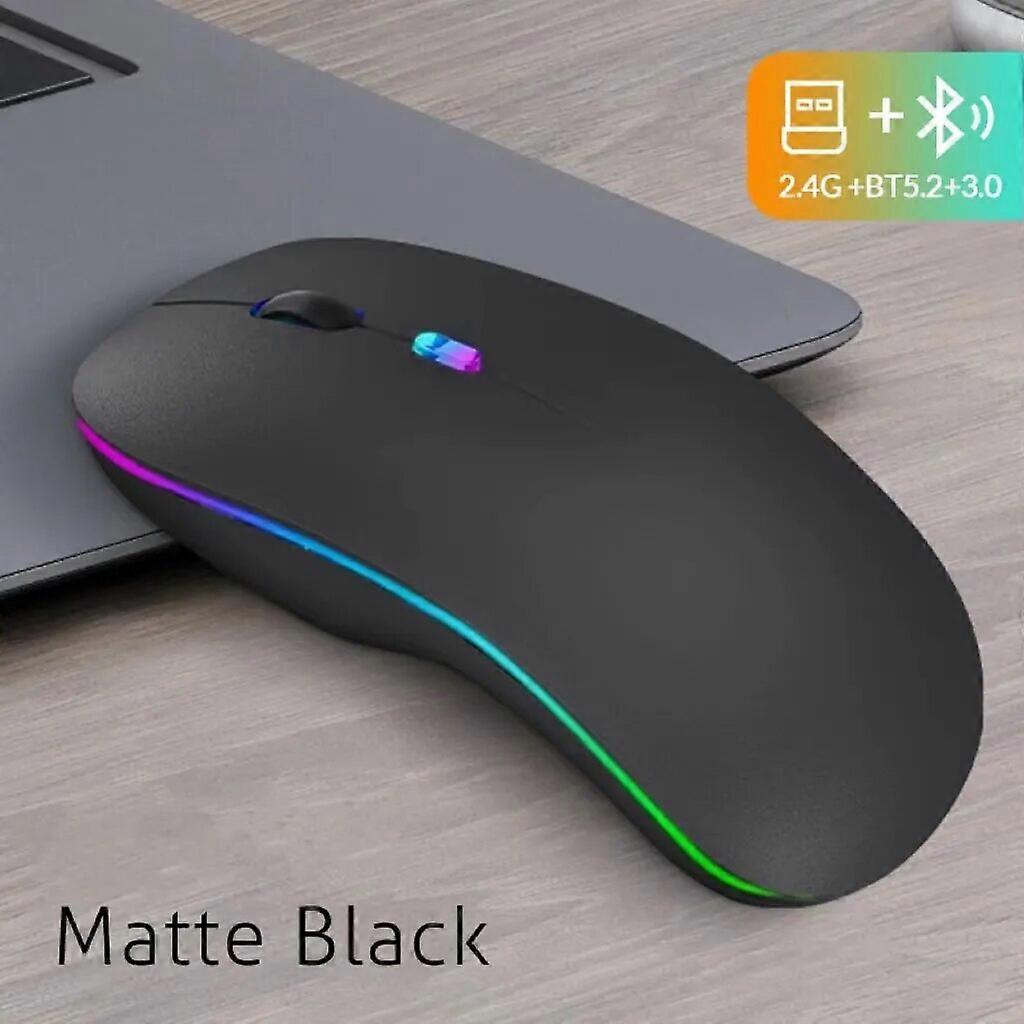 Rechargeable Bluetooth Wireless Mouse with 2.4GHz USB RGB 1600DPI Mouse for Computer Laptop Tablet PC Macbook Gaming Mouse Gamer Mice & Trackballs