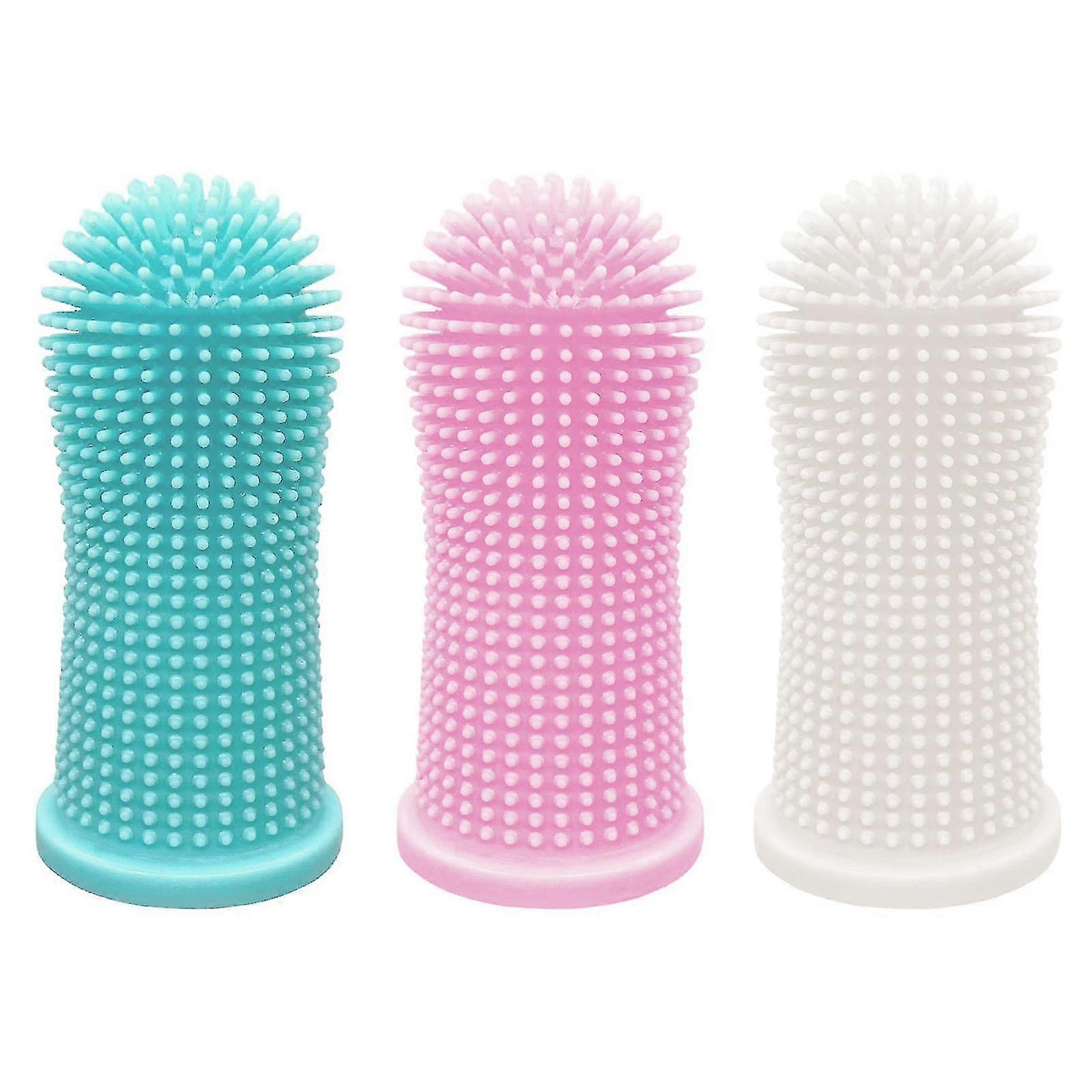 Dog Tooth Cleaning Finger Brush, 3 Pcs 360