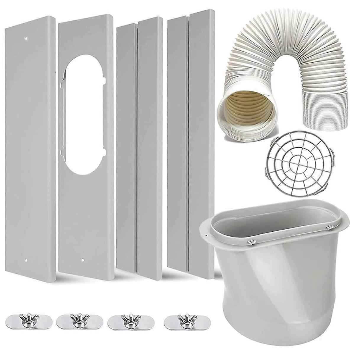 Kit finestra condizionatore d'aria portatile, guarnizione finestra regolabile, diametro 5,9 pollici, tubo lungo 59 pollici per finestra verticale / orizzontale