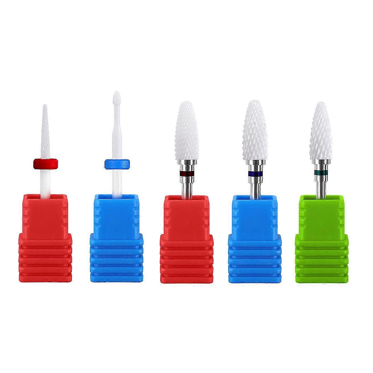 5pcs Nail Machine Grinding Head Nail Machine Accessories Multifunctional Nail Machine Ceramic Grinding Head