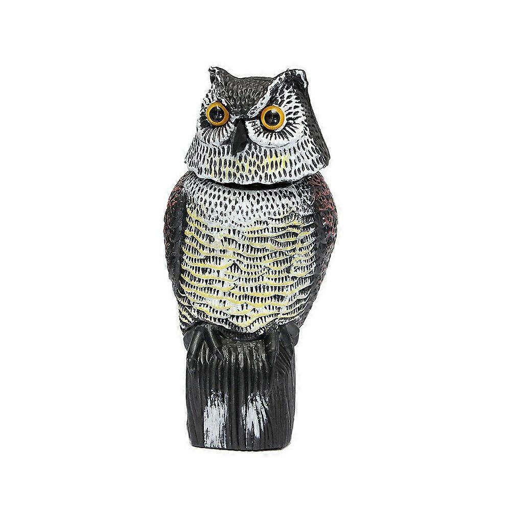 Large realistic owl decoy with rotating head bird/pigeon/crow scarer