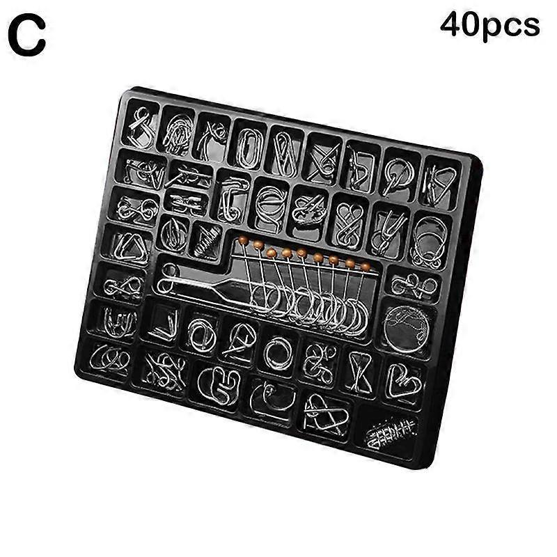 Luban Lock Educational Intellectual Toys IQ Toys Metal Puzzle Brain Teaser Metal Wire Puzzles Magic Trick Toy Untie Key Lock