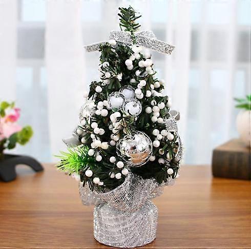 Albero di Natale Artificiale Con Fiocchi E Palline Altezza 20 Cm