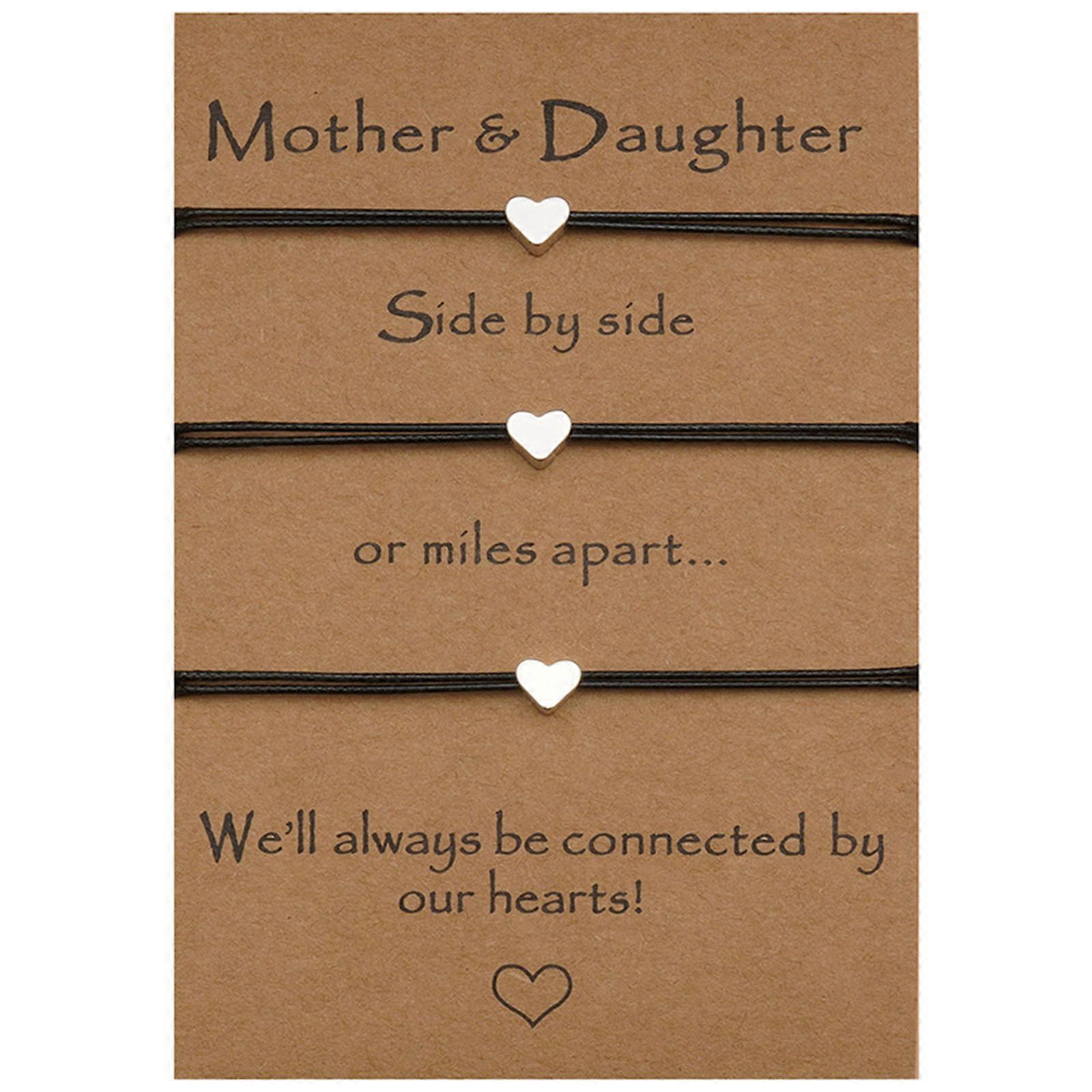 2/3 Pieces Braided Rope Chain Bracelet Heart Charm Wristband Adjustable Cord