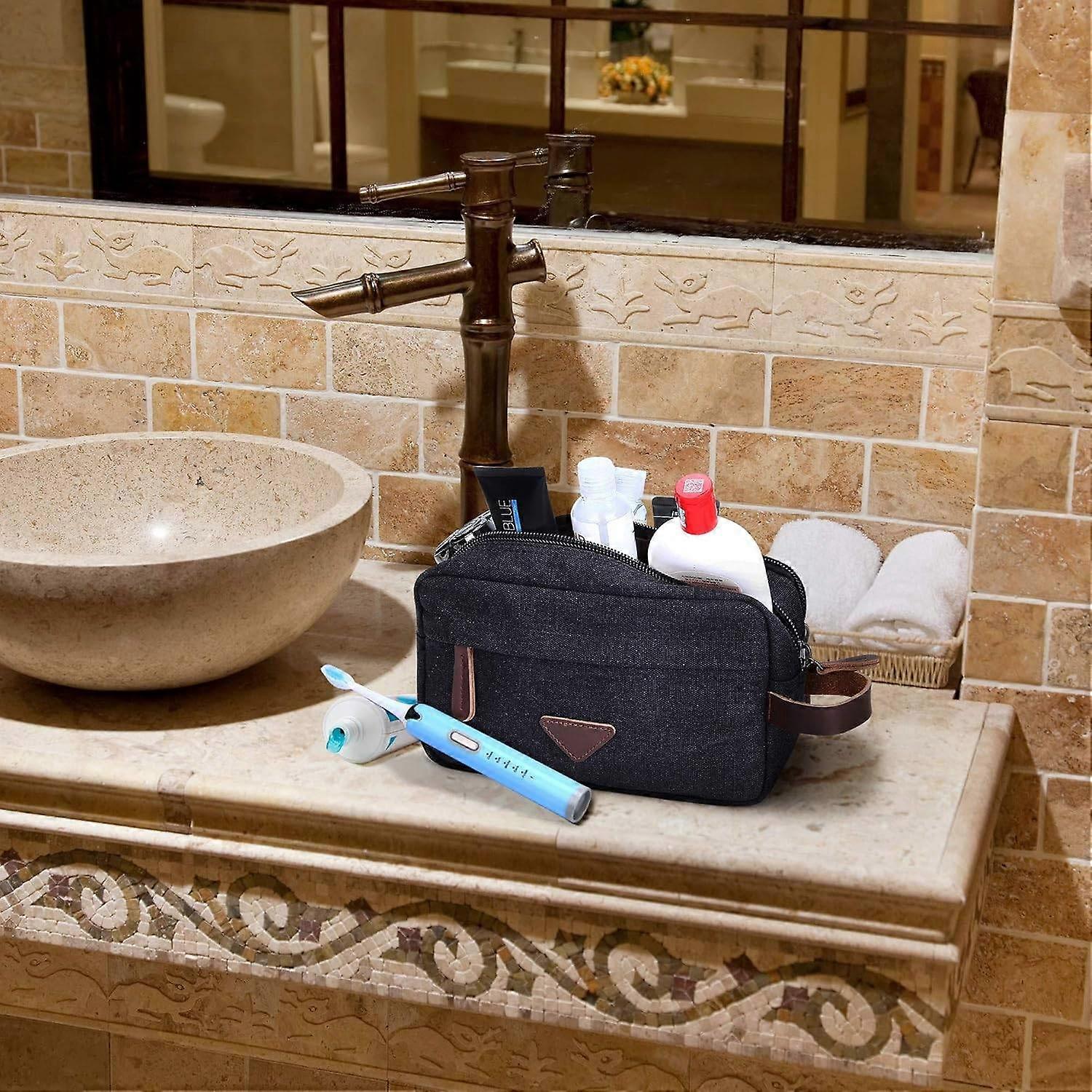 Men's wash bag, canvas, wash bag accessories, durable men's travel wash ...