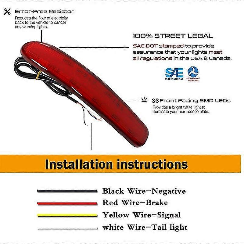 Red LED Rear Bumper Reflectors Lights For 2008-2014 Mini Cooper Clubman ...