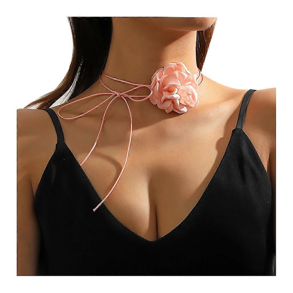 Rose Pendentif All-match Clavicule Chaîne Réglable Corde de cire Cold Wind Collier