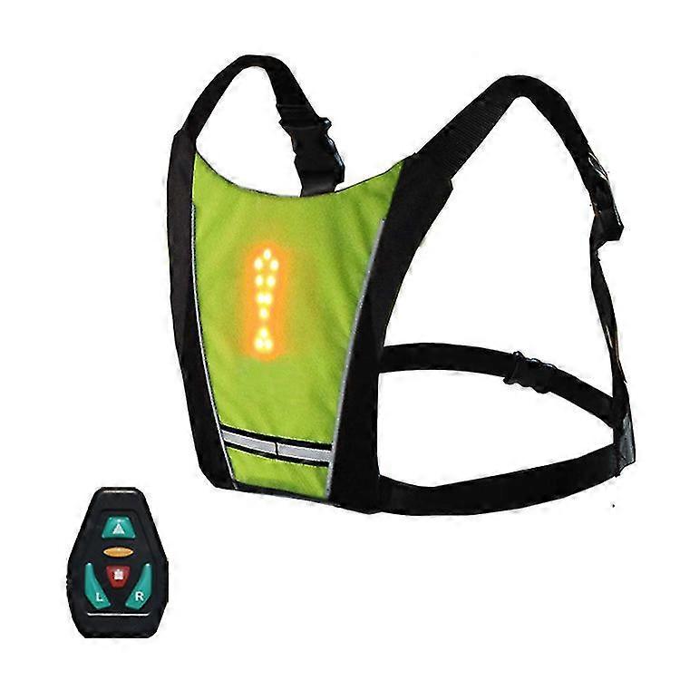 Cycling Vest Led Wireless Mtb Bike Bag Safety Led Turn Signal Light Vest Bicycle Reflective Warning Vests With Remote Controller