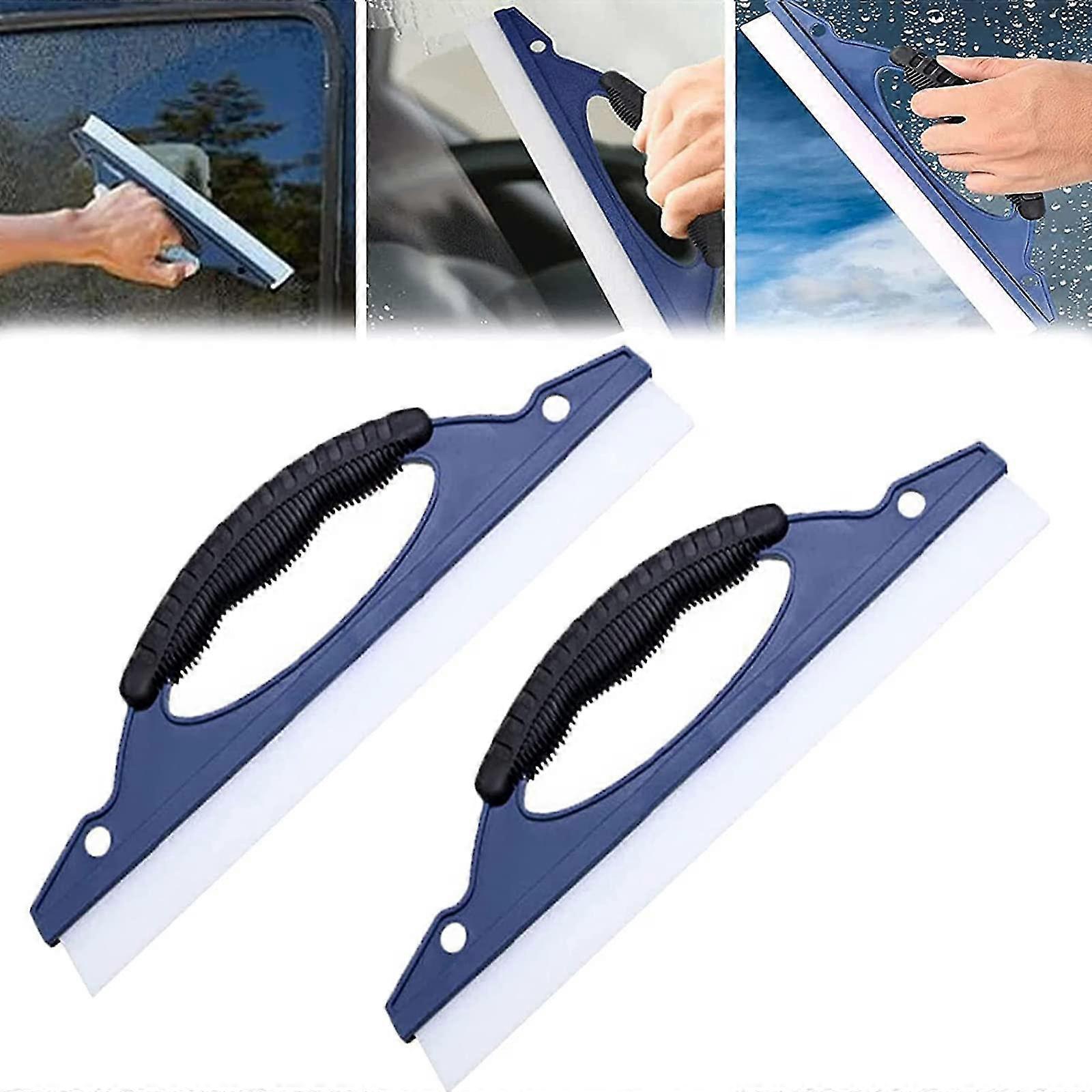 2pcs Car Window Scraper D-shaped Car Wash Wiper Window Scraper Glass Vehicle Windshield Cleaning Tool