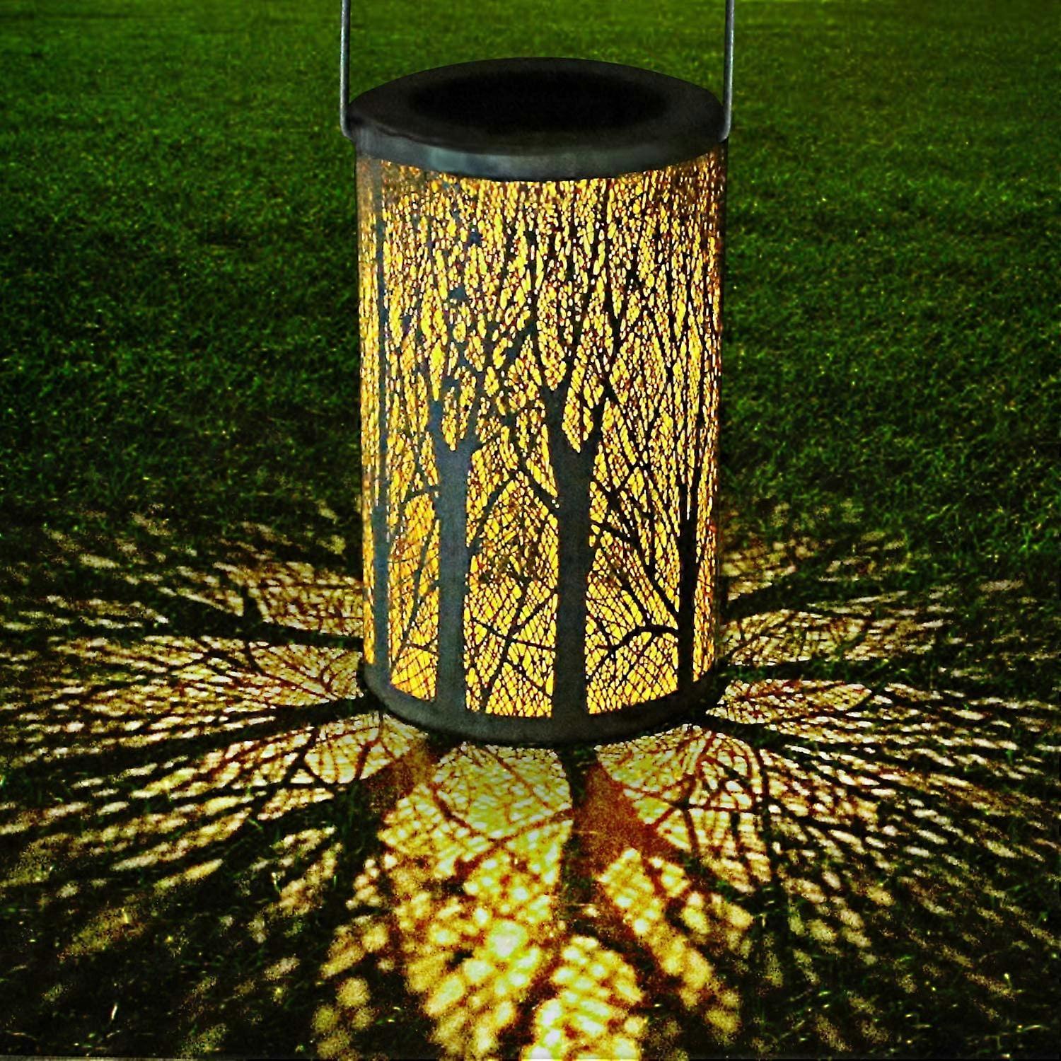 LED Solar Lantern, Tree Shape Hanging Lantern LED Lamp Moroccan Silhouette Solar Lights