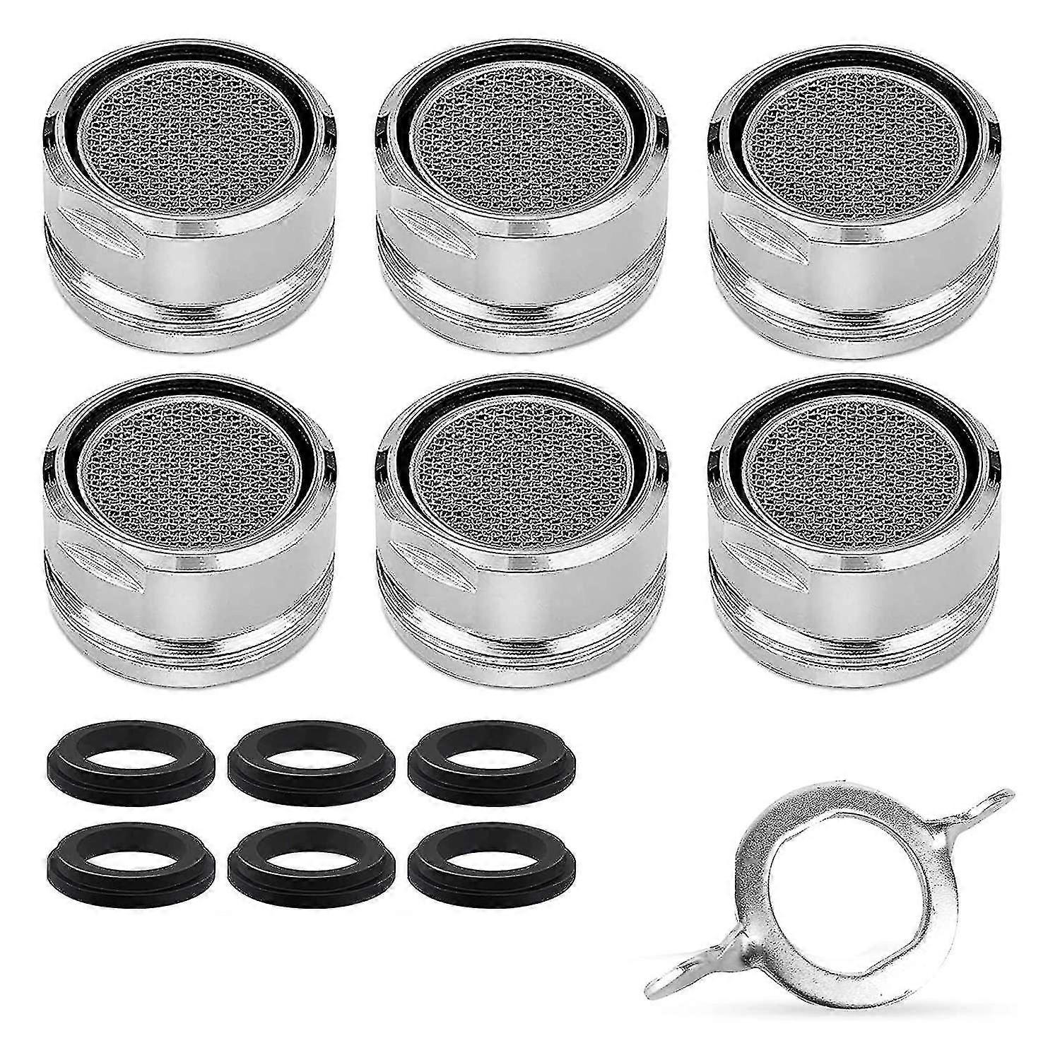 6pcs M24 Tap Aerators With 6 High Quality Gaskets And 1 Chrome Keys Stainless Steel Aerator For Kit