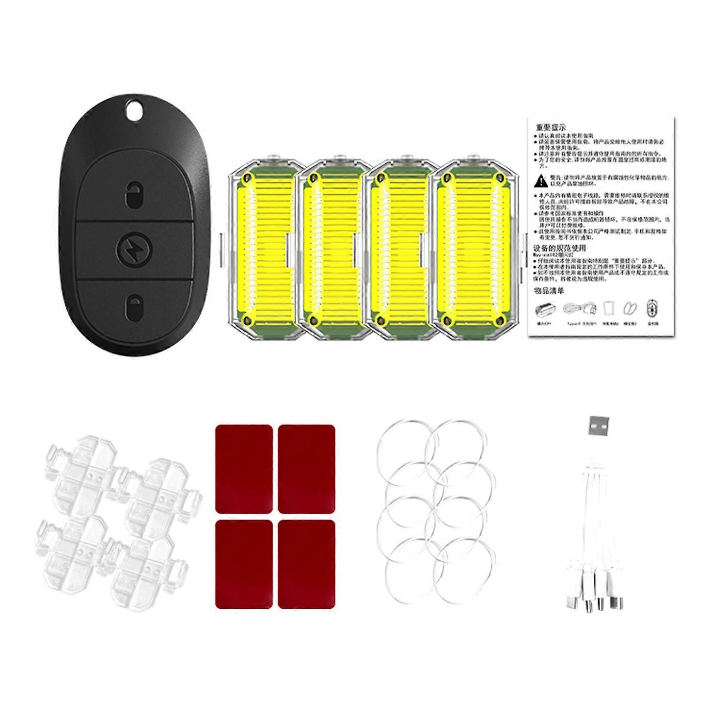 Motorcycle Warning Light LED Strobe Light Remote Control Anti-Collision Waterproof Super Bright