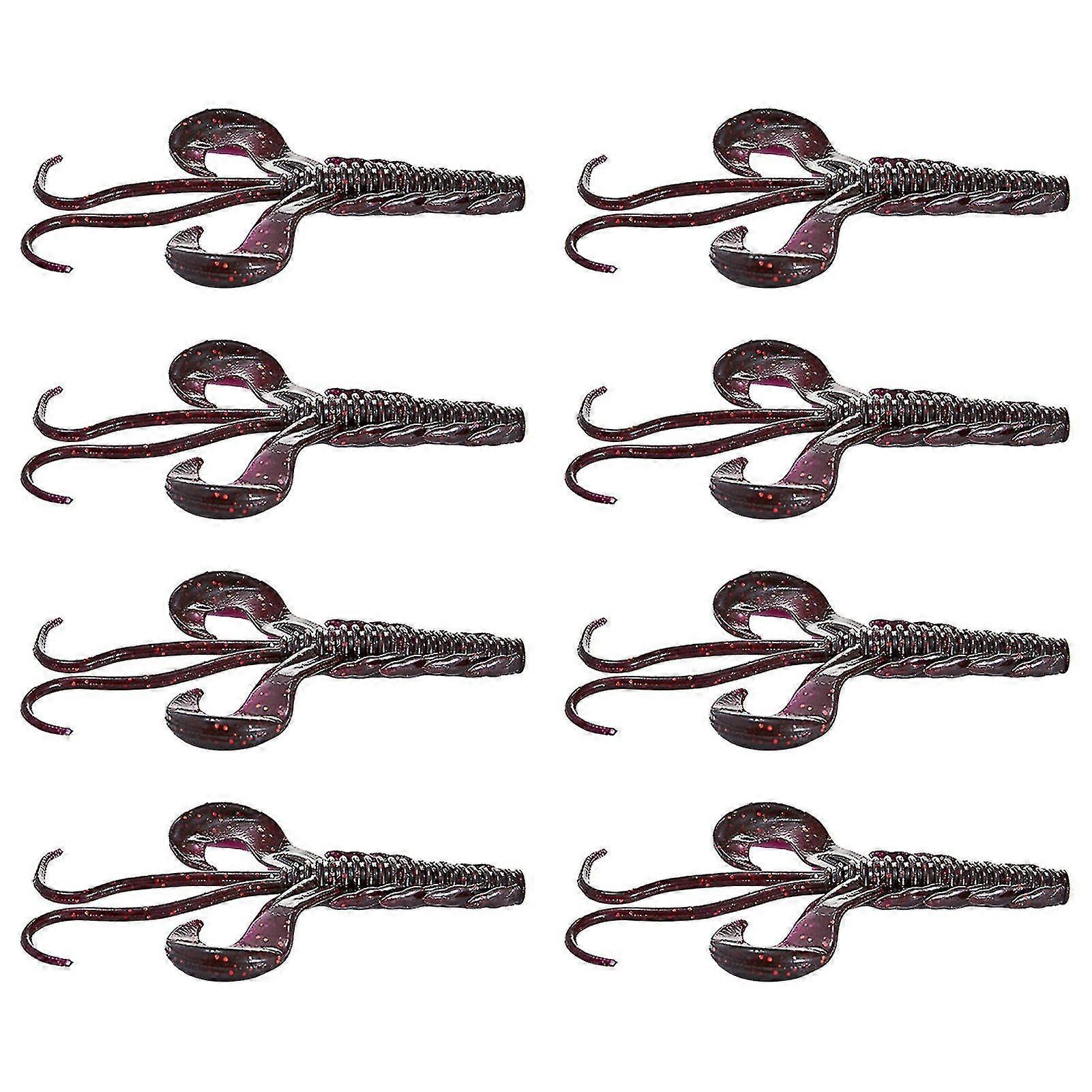 8pcs 6cm/3g Soft Shrimp Baits Bright Color Extra Soft High Toughness Reusable Simulation Design Flexible Saltwater Freshwater Artificial Soft Shrimp B