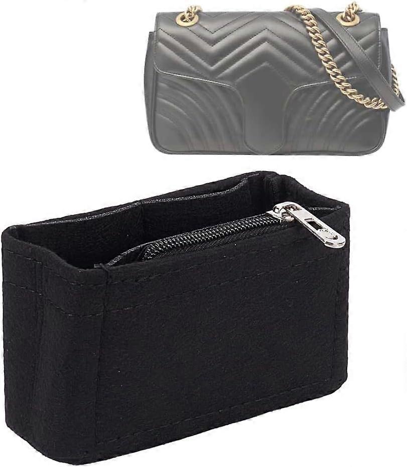 Felt Purse Insert Organizer Crossbody Bag Organizer Insert for GG Marmont Super Mini Handbag Tote Shaper with Zipper Multi Pouch Insert Bag Divider fo