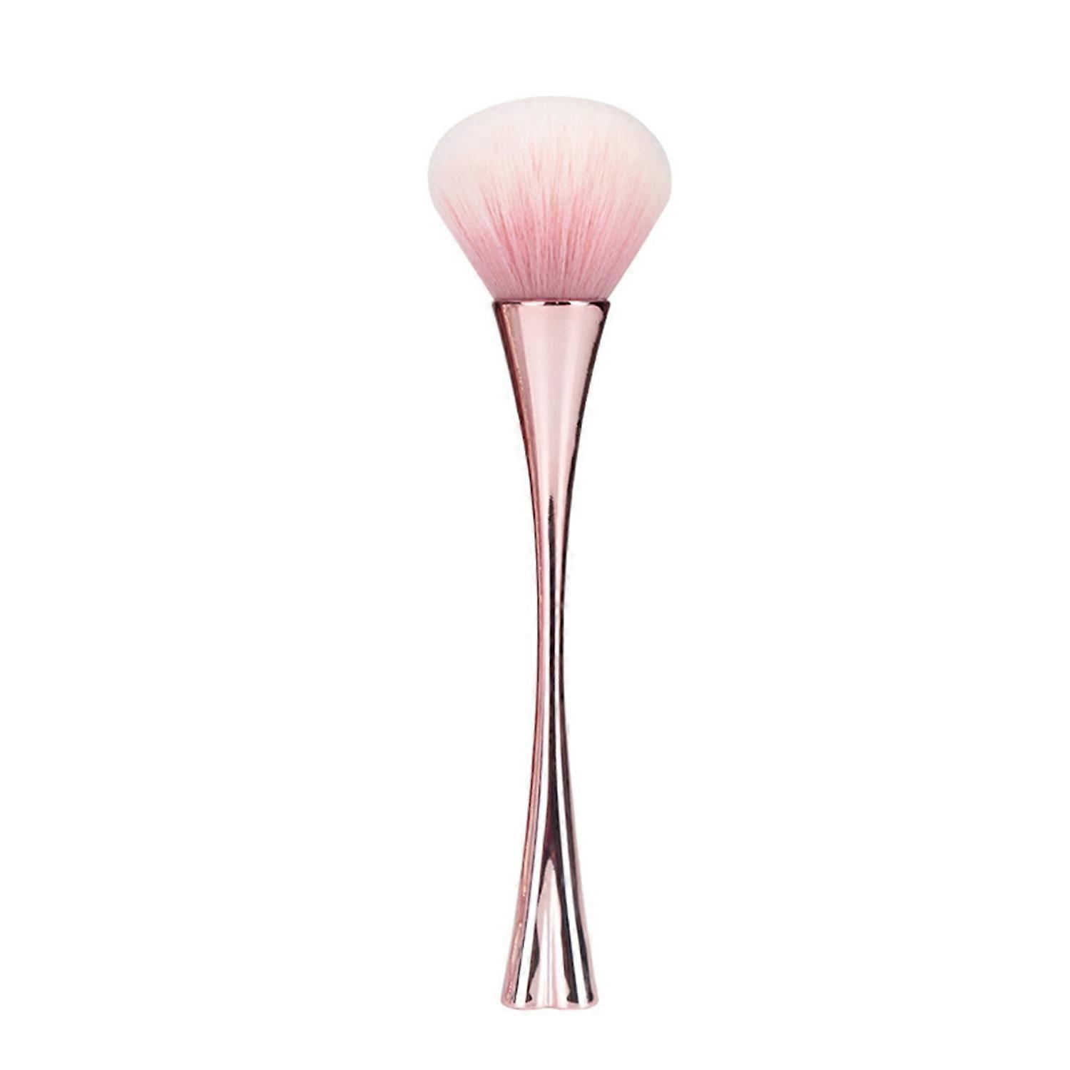 Standing Nail Dust Brush with Four-leaf clover Base Mirror Soft Bristles Long Handle Nail Art Dust