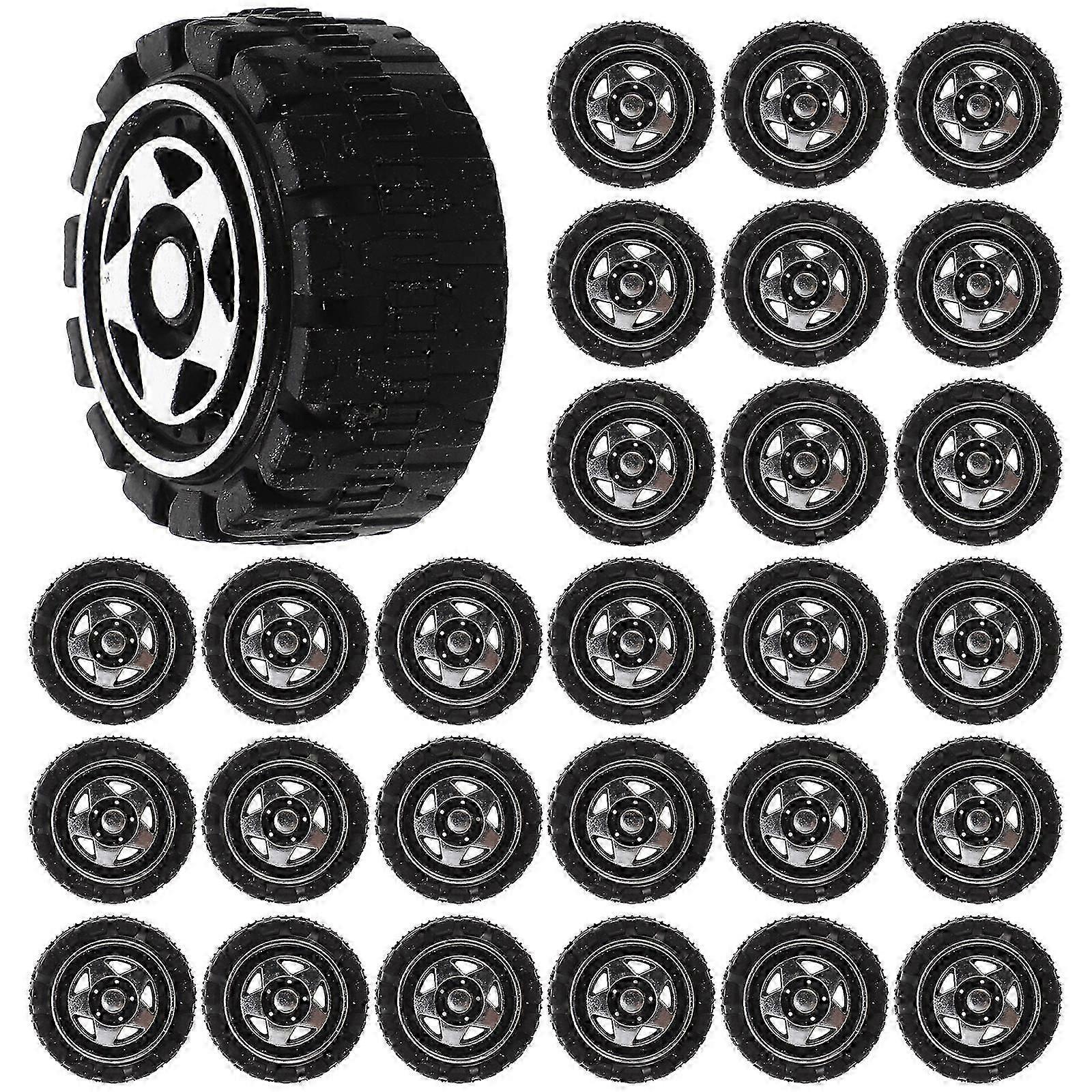 50Pcs Spielzeug Räder Spielzeug Auto Räder Ersatz Auto Räder DIY Auto Montieren Räder Kinder Spielzeug
