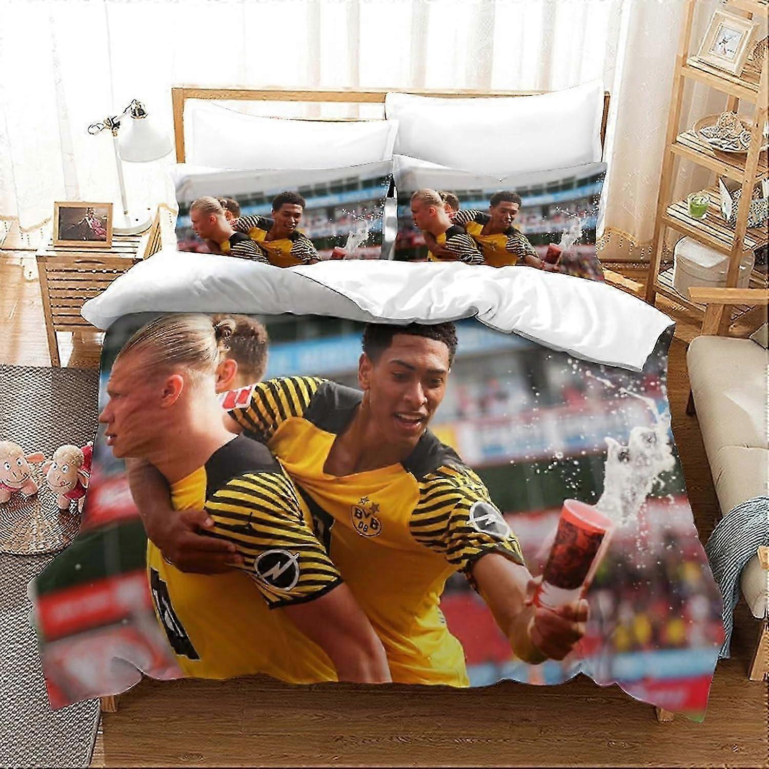 J3679 Lençóis Shaari Conjunto de capa de edredom Microfibra leve e macia Conjunto de cama de 3 peças com 2 fronha Capa de edredão infantil com fecho de zíper Super B