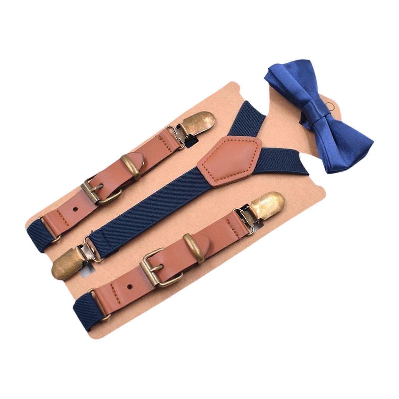 Kids Suspenders Fashion Comfortable Supplies Braces for Casual Costume Party 2.0cm Navy