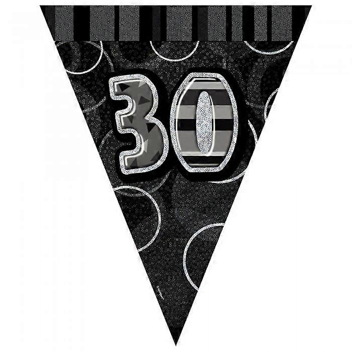 Argento nero partito unico 30 Glitz Pennant Bunting