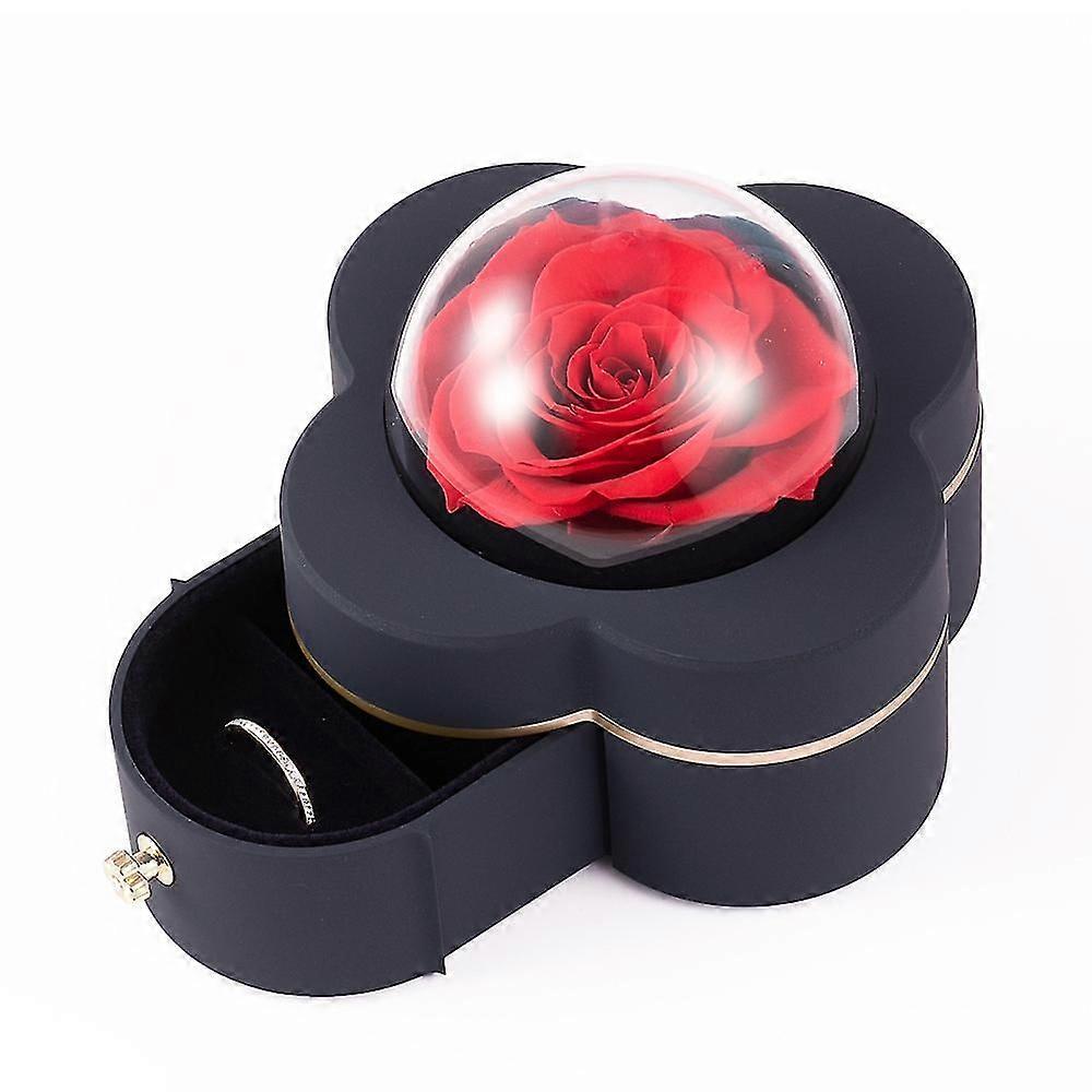 Rose Box Preserved Flower Rose Jewelry Storage Oganizer