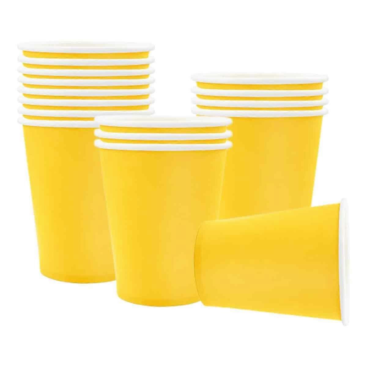 (16 oz, yellow) Disposable plastic cup, 50 pack