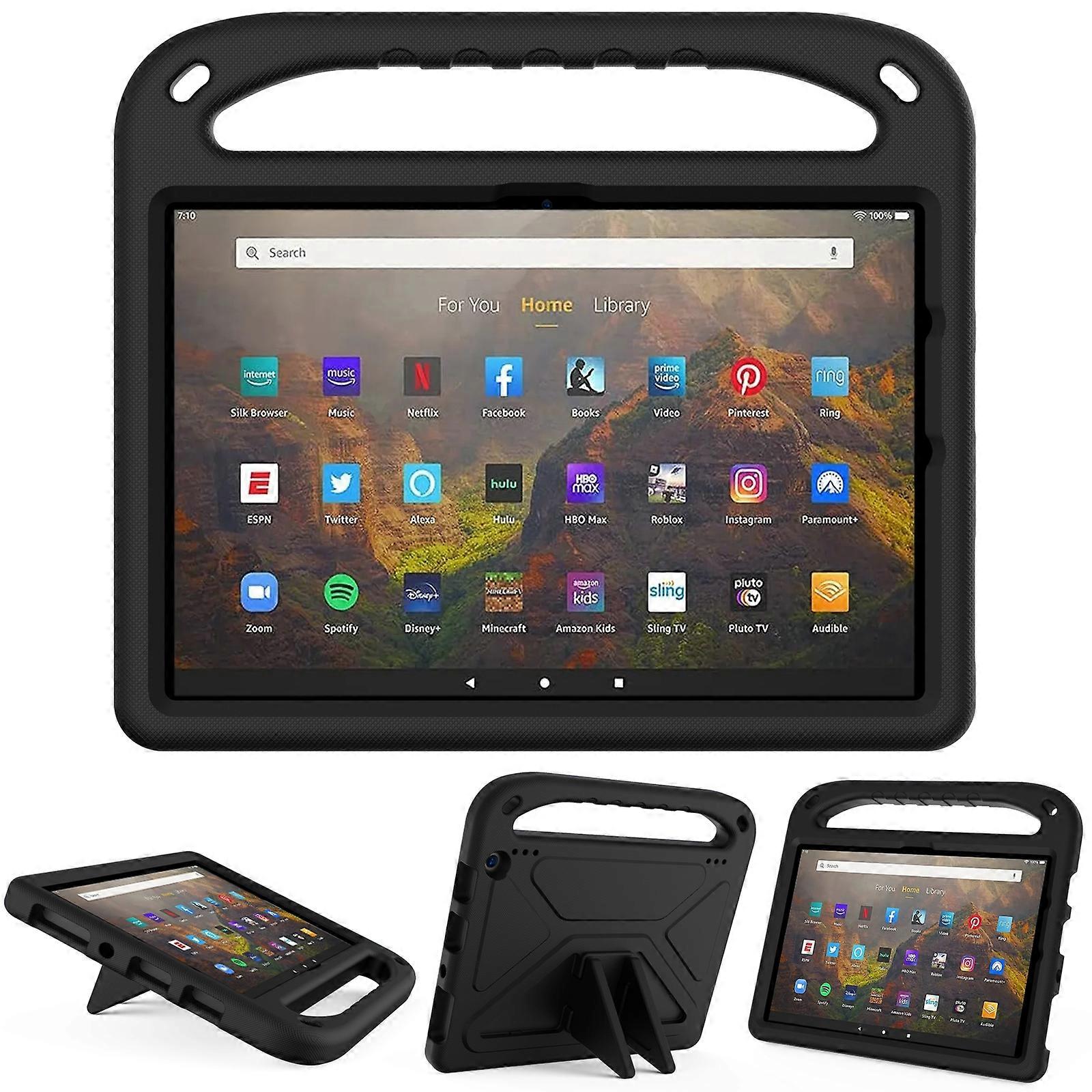 For Amazon Fire HD 10 2021 Handle Portable EVA Shockproof Anti Falling Protective Case with Triangle Holder