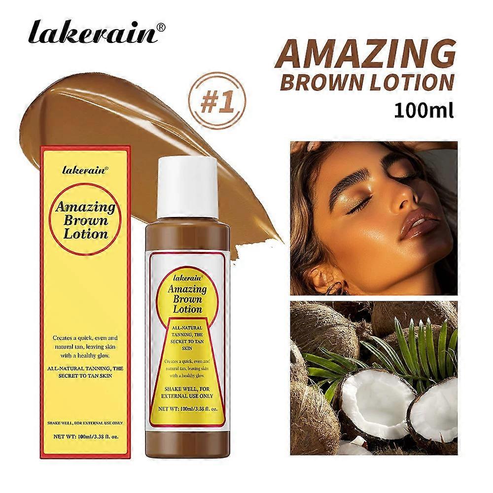 Body Lotion, Tanning Lotion Self Tanner - Browning Lotion with Coconut Oil - Amazing Browning Lotion - Moisturizes Skin for Smooth, Supple, Longer-Las