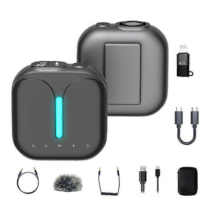 ELEBEST M18Pro Type-C Cable + Lightning Adapter Wireless Lavalier Microphone System Receiver Transmitter Live Streaming Interview 