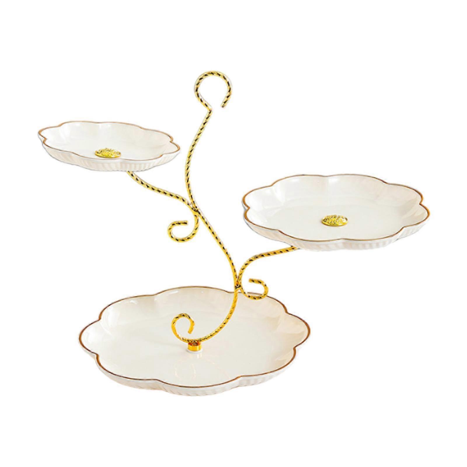 3 Layer Fruit Plate Holder Dessert Cupcake Stand, Storage Candy Buffet Serving