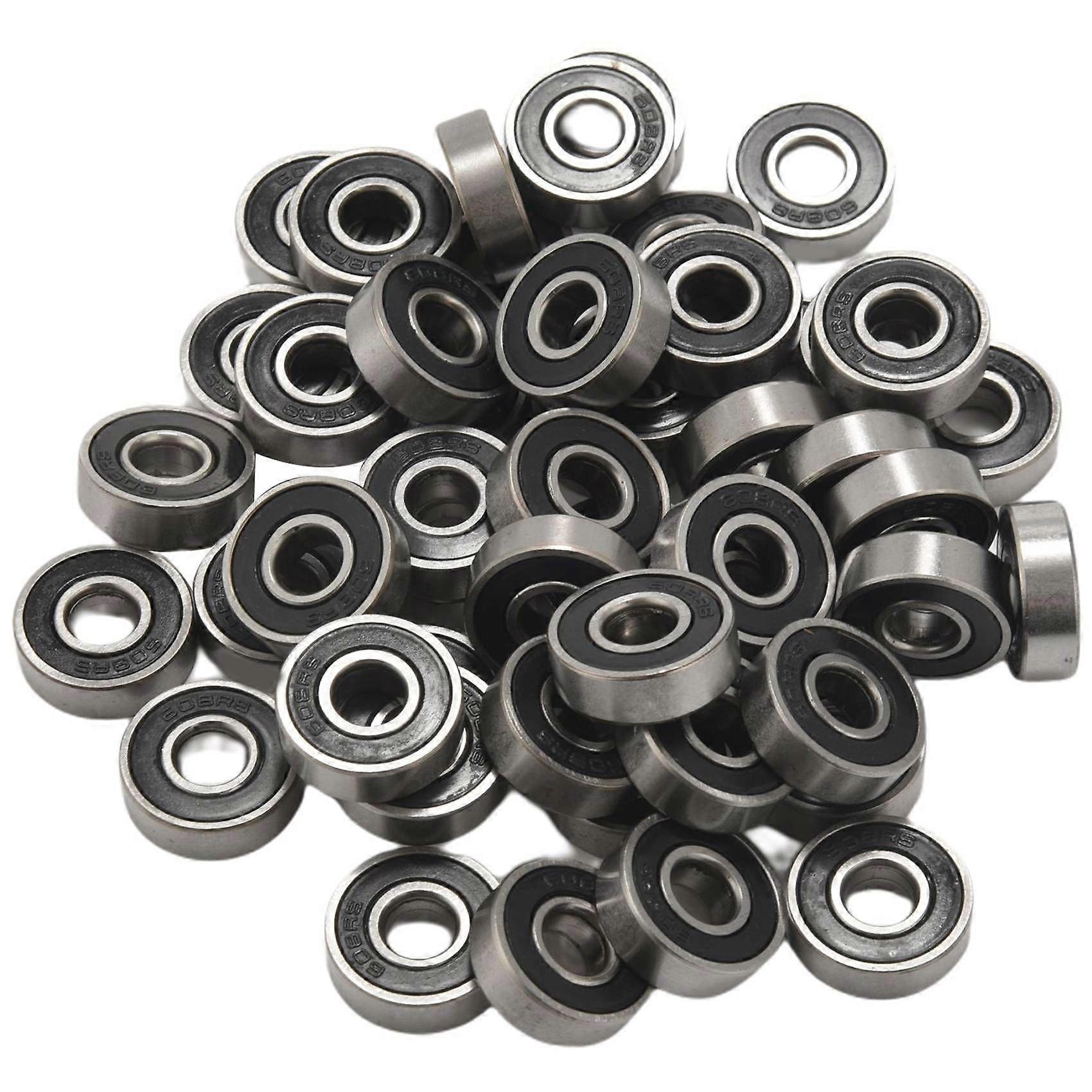50Pcs/Set 608 Ball Bearing ABEC-5 8X22X7 mm Deep Groove Carbon Steel Sealed