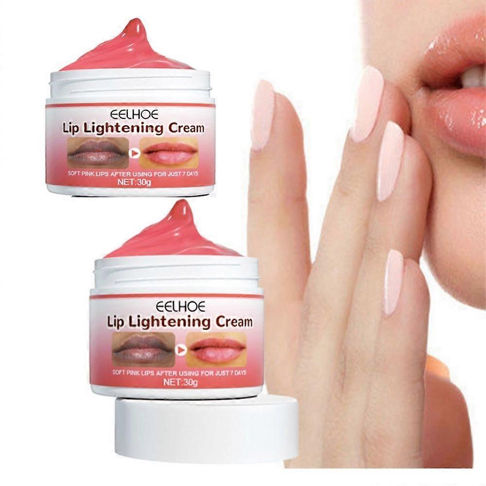 2 قطعة EELHOE ملمع الشفاه الداكن تفتيح كريم التبييض الترطيب الوردي الدائم