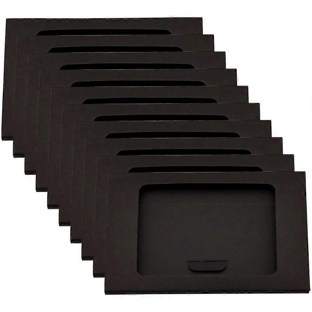 10pcs Envelop Storage Boxes Kraft Paper Postcard Boxes Open Window Postcard Boxes