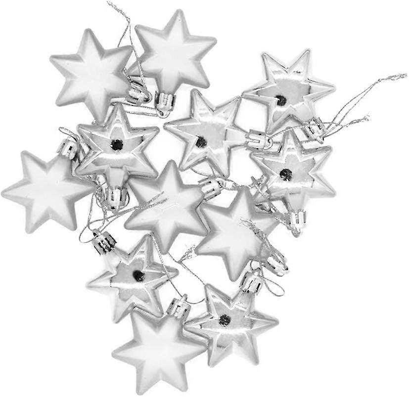 48 Pack stjerneformede julepyntegjenstander, knusesikre håndverkskuler