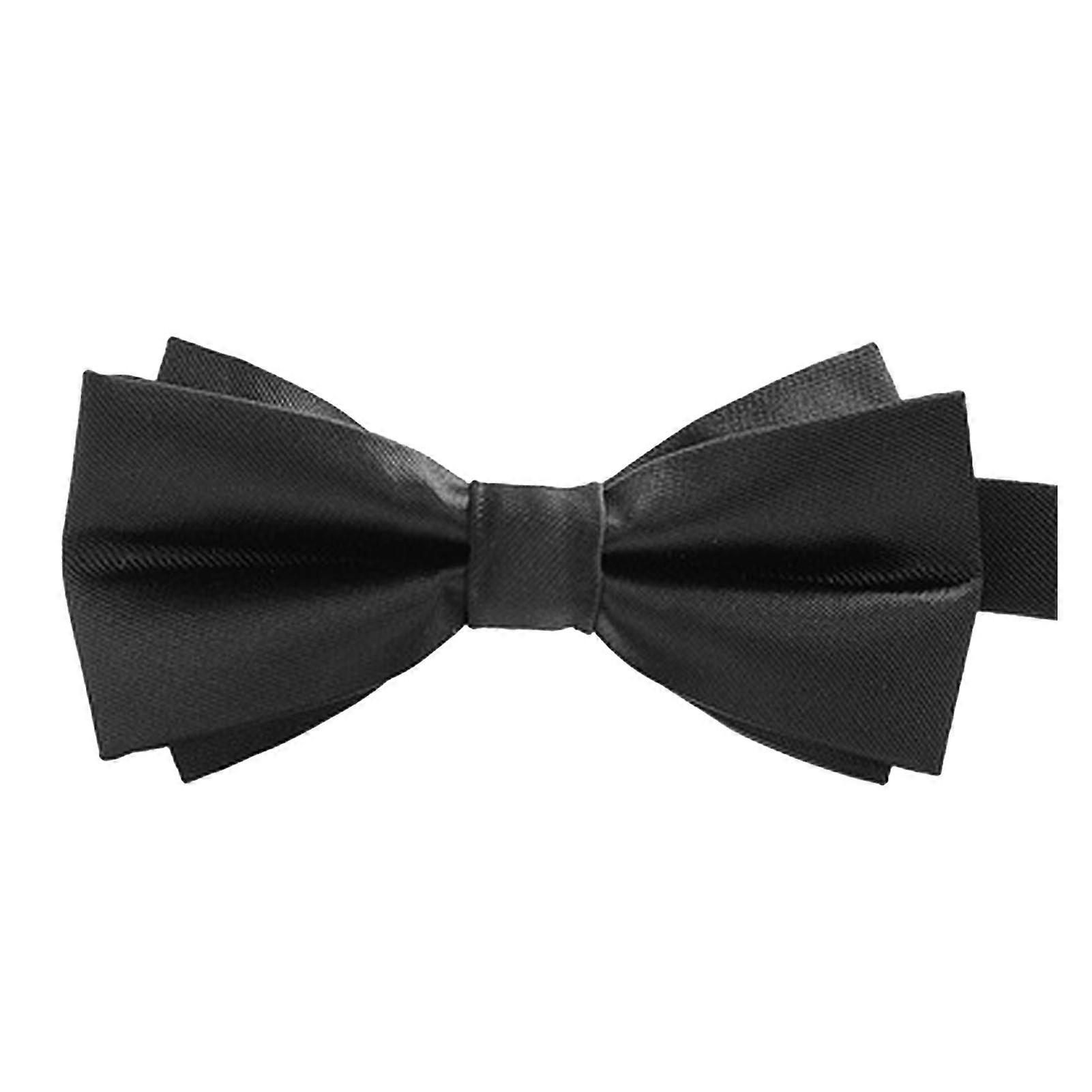 Men Bow Tie Pure Color Polyester Adjutable Bowtie Formal Accessory for Wedding Performance