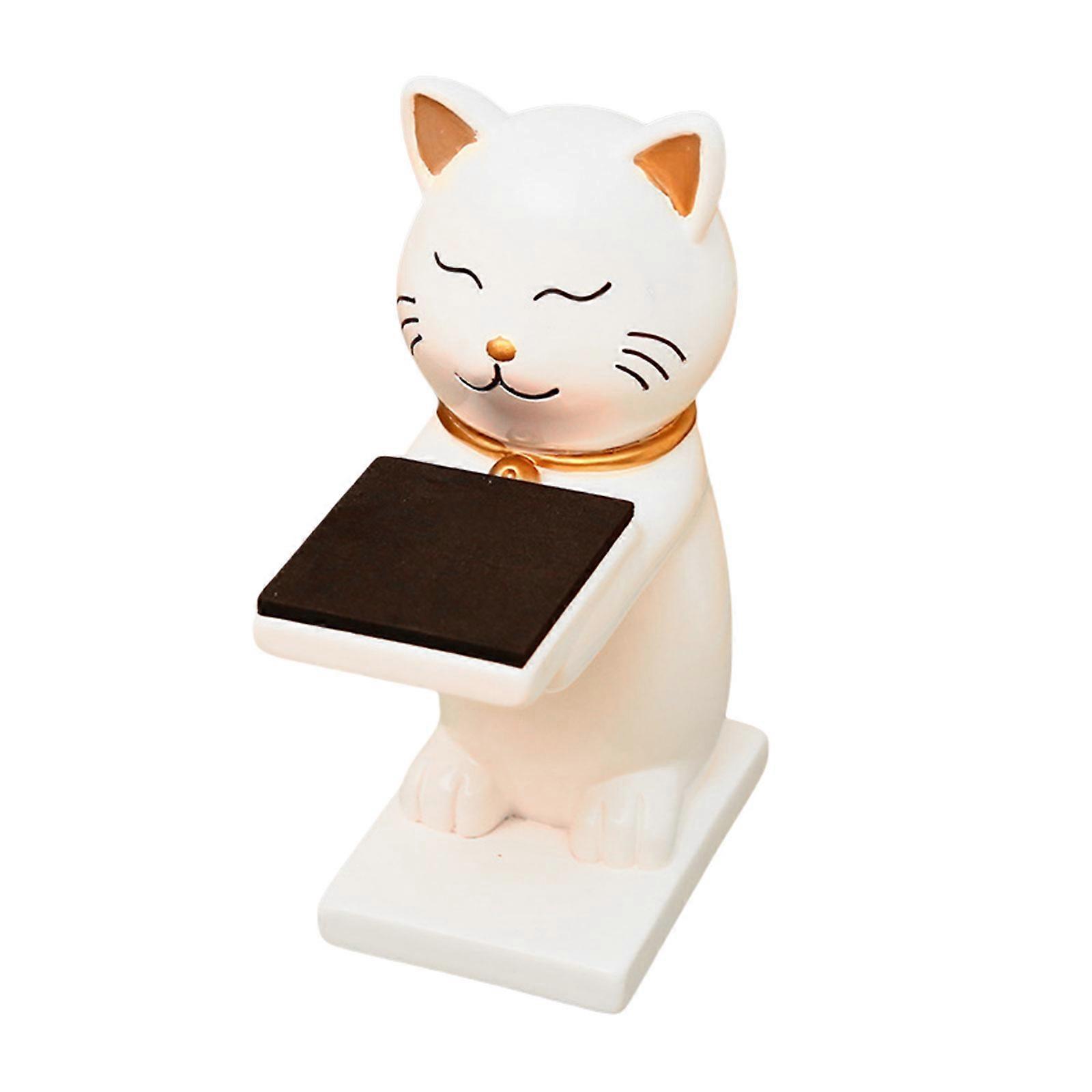 素敵な猫フィギュアウォッチスタンド頑丈な樹脂細工ジュエリーディスプレイ家庭用およびオフィスアクセサリー収納ソリューションホワイト