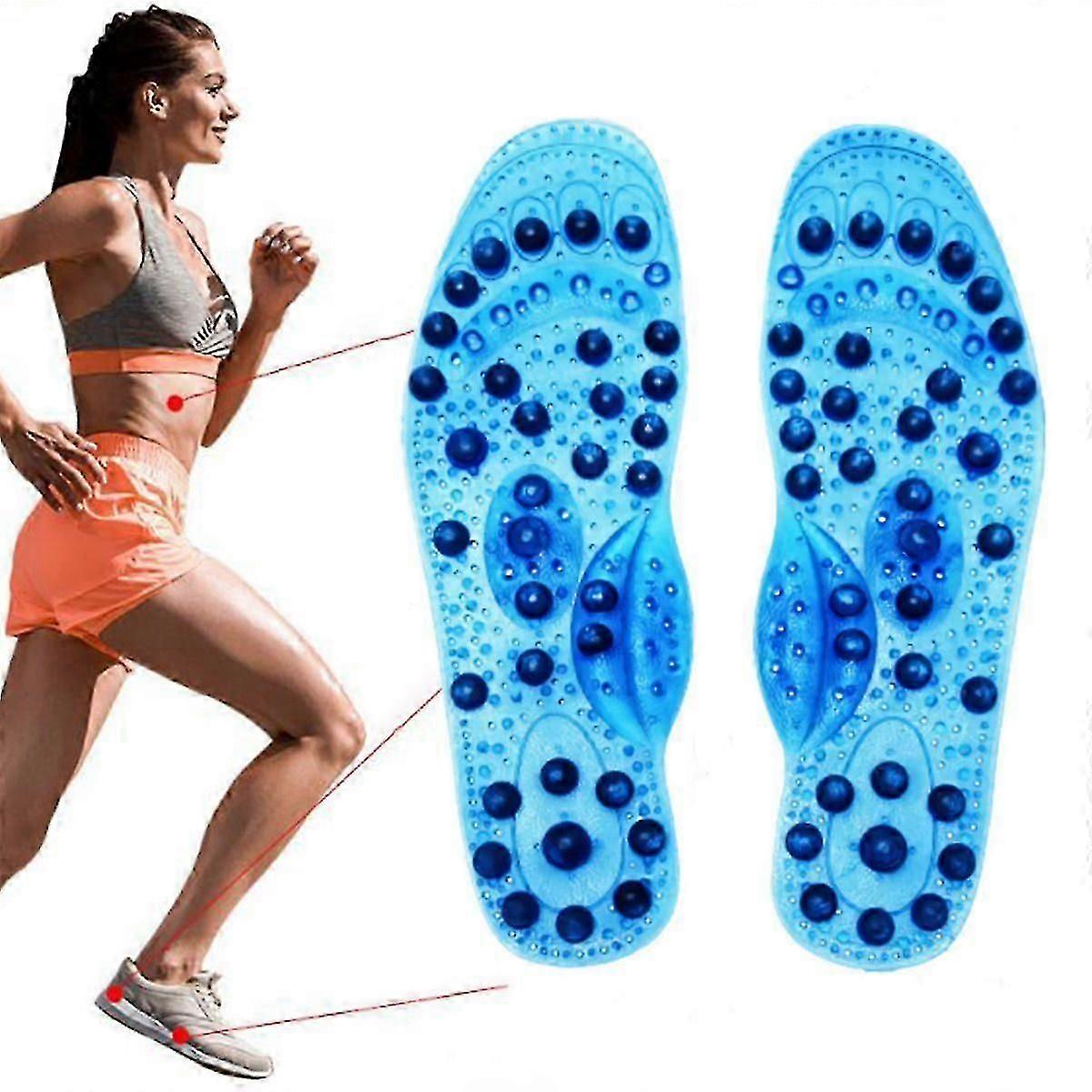 Magnetic Therapy Acupressure Slimming Insoles,relieve Pain Improve Blue_FPJ8